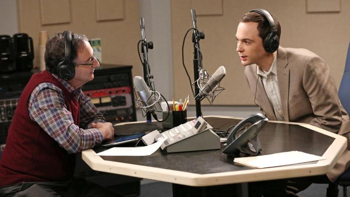 Ira Flatow, left, portrays himself in a scene with actor Jim Parsons in an episode of the CBS series “The Big Bang Theory.” Other science notables who have done cameos on the show include cosmologist Stephen Hawking, physicist Neil deGrasse Tyson and Bill Nye “The Science Guy.”