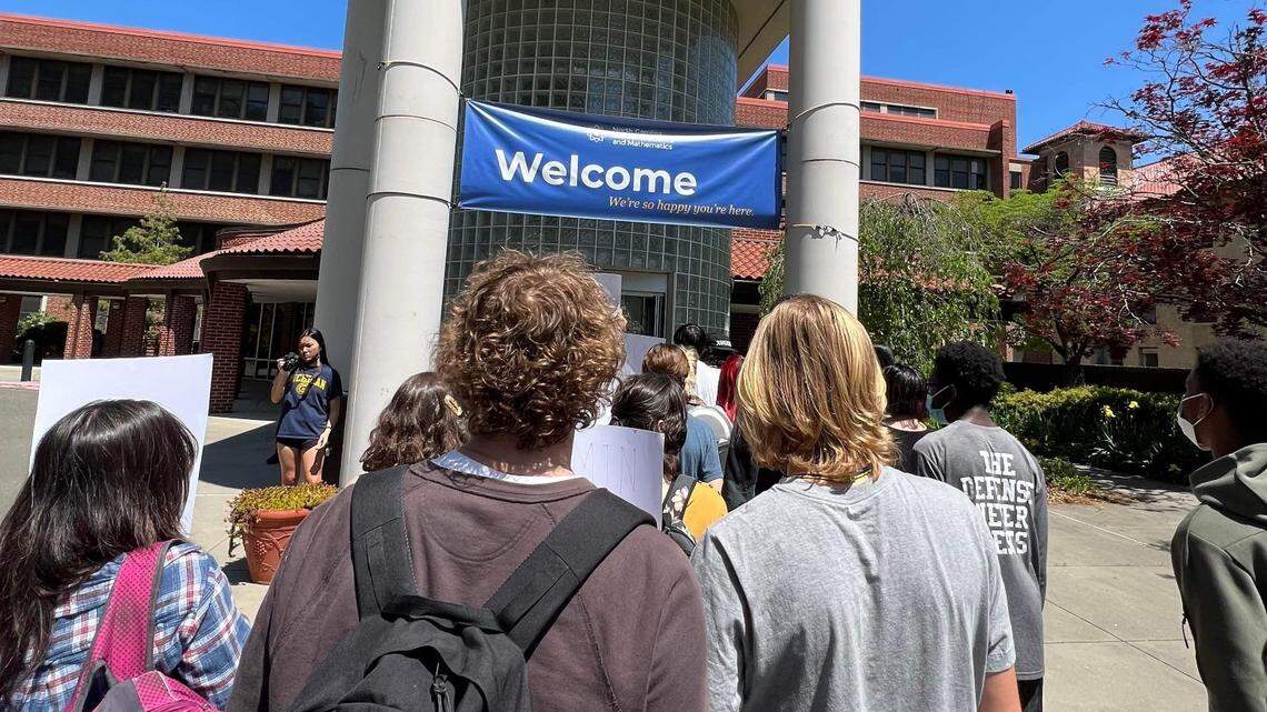 North Carolina School of Science and Mathematics students staged a walkout to protest the school’s Title IX policies on Monday, April 25, 2022.