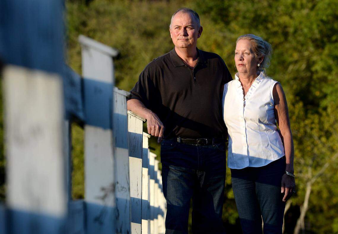 Mark and Monica Miller share a moment at their home in Weddington. Monica’s mother, Naomi Brewer, lived in a short-staffed nursing home in Charlotte - one that Monica says often failed to give her water. Brewer died in 2021 from a bowel problem that her daughter believes the nursing home should have discovered.