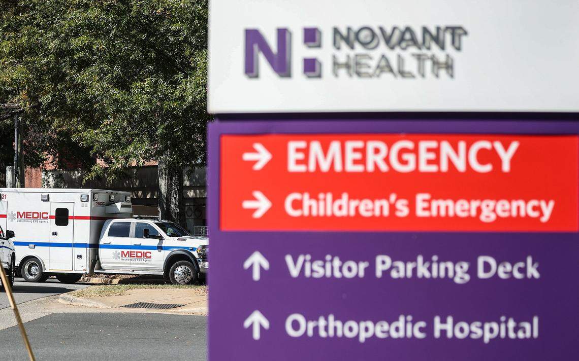 The entrance to the emergency room at Novant Health Presbyterian Medical Center. Like other hospital systems in North Carolina, Novant has signed on to North Carolina’s ambitious plan to forgive hospital debt for lower-income patients. How things will play out remains clear.