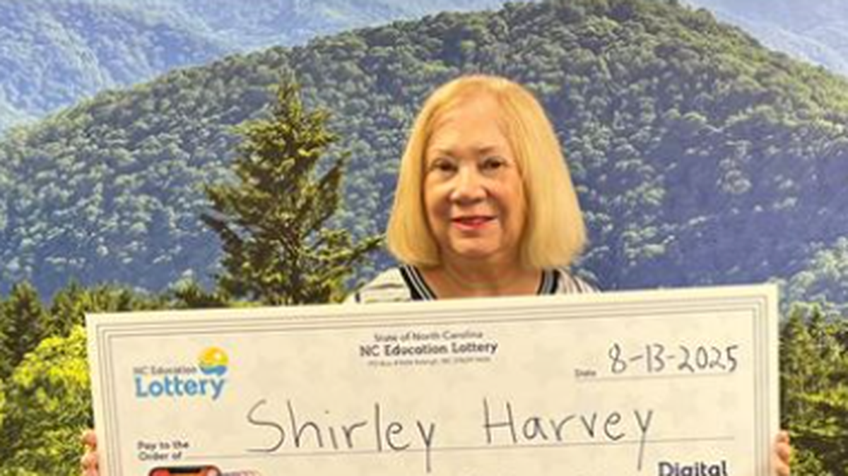 Shirley Harvey won a big lottery prize while visiting family in North Carolina.