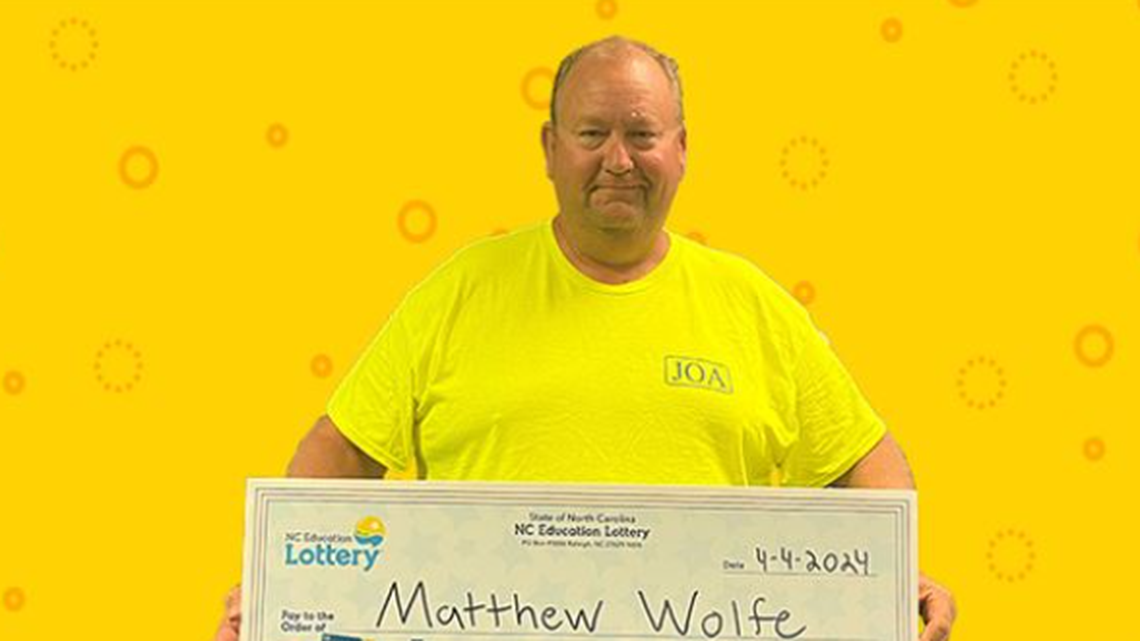 Matthew Wolfe didn’t get much sleep after discovering he won a big North Carolina lottery prize.