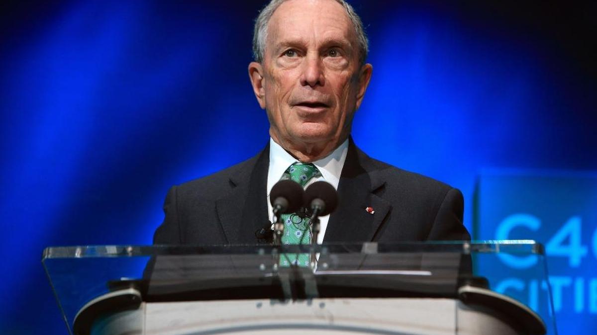 Former New York Mayor Michael Bloomberg speaks during the C40 cities awards ceremony last year in Paris.