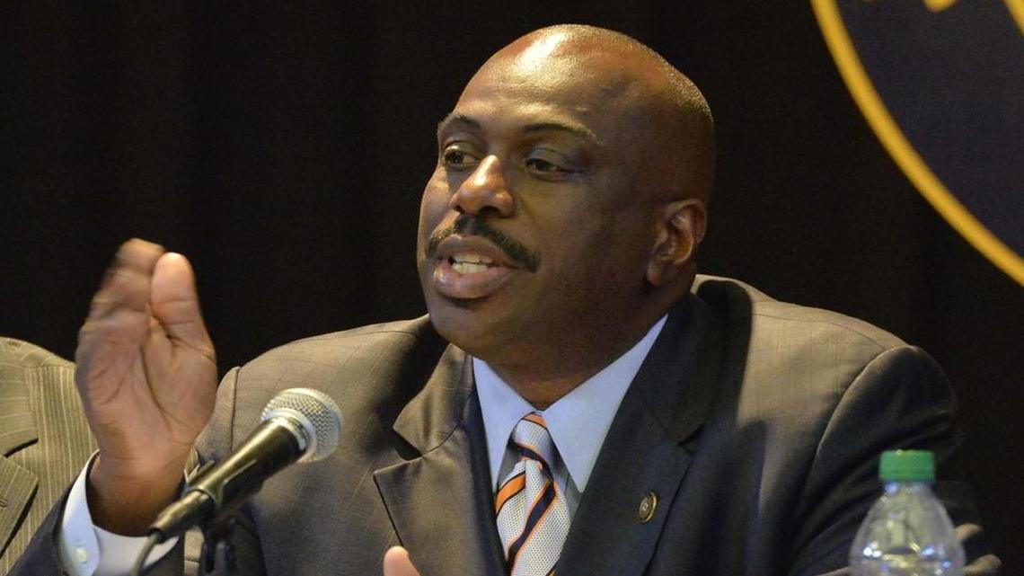 Malcolm Graham speaks during the 12th Congressional District Candidate Forum held at Johnson C. Smith University in April.