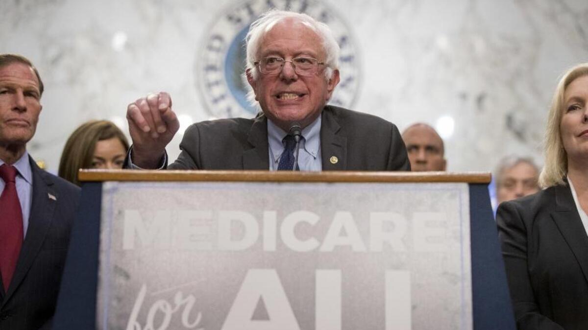 Sen. Bernie Sanders unveils his Medicare for All plan for health care reform Wednesday in Washington.