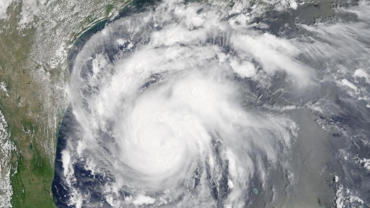 Hurricane Harvey as it neared the Texas coast last month.