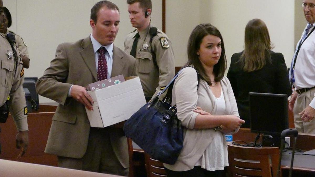 
Randall "Wes" Kerrick and his wife, Carrie, exit the courtroom Friday.
