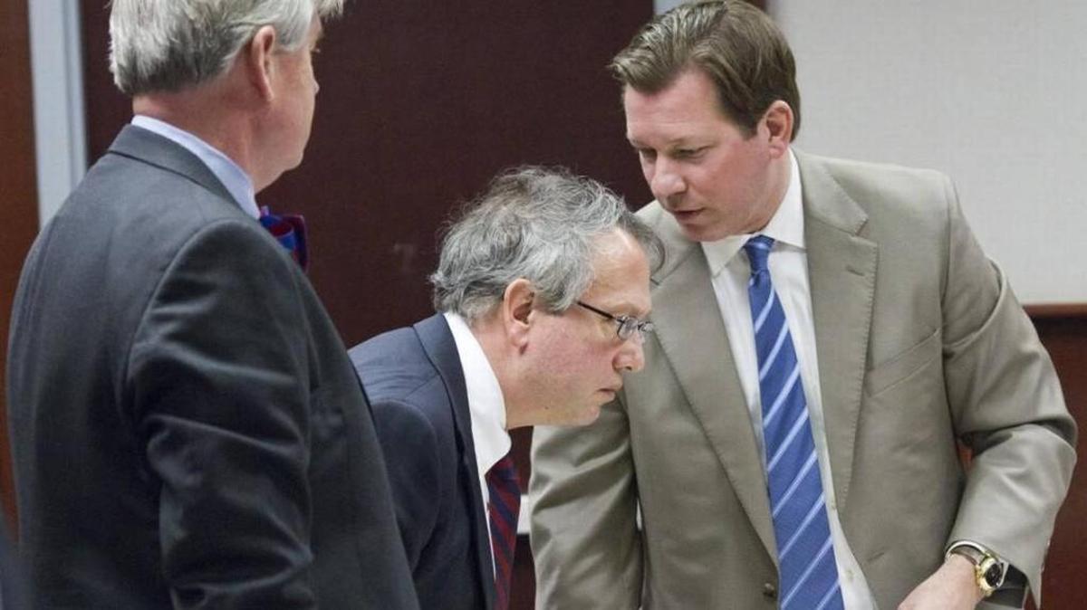 Attorney Phil Strach, right, in a 2015 hearing on the now-defunct N.C. Voter ID law.