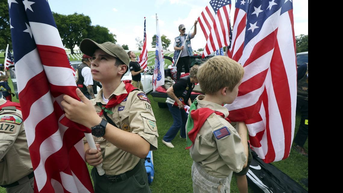 
The Boy Scouts is ending its ban on gay den leaders, scoutmasters and camp counselors.

