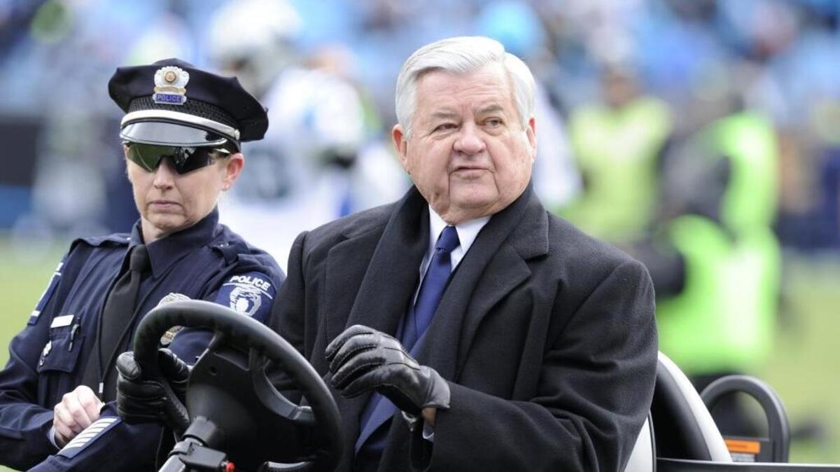 Jerry Richardson at Bank of America stadium this month.