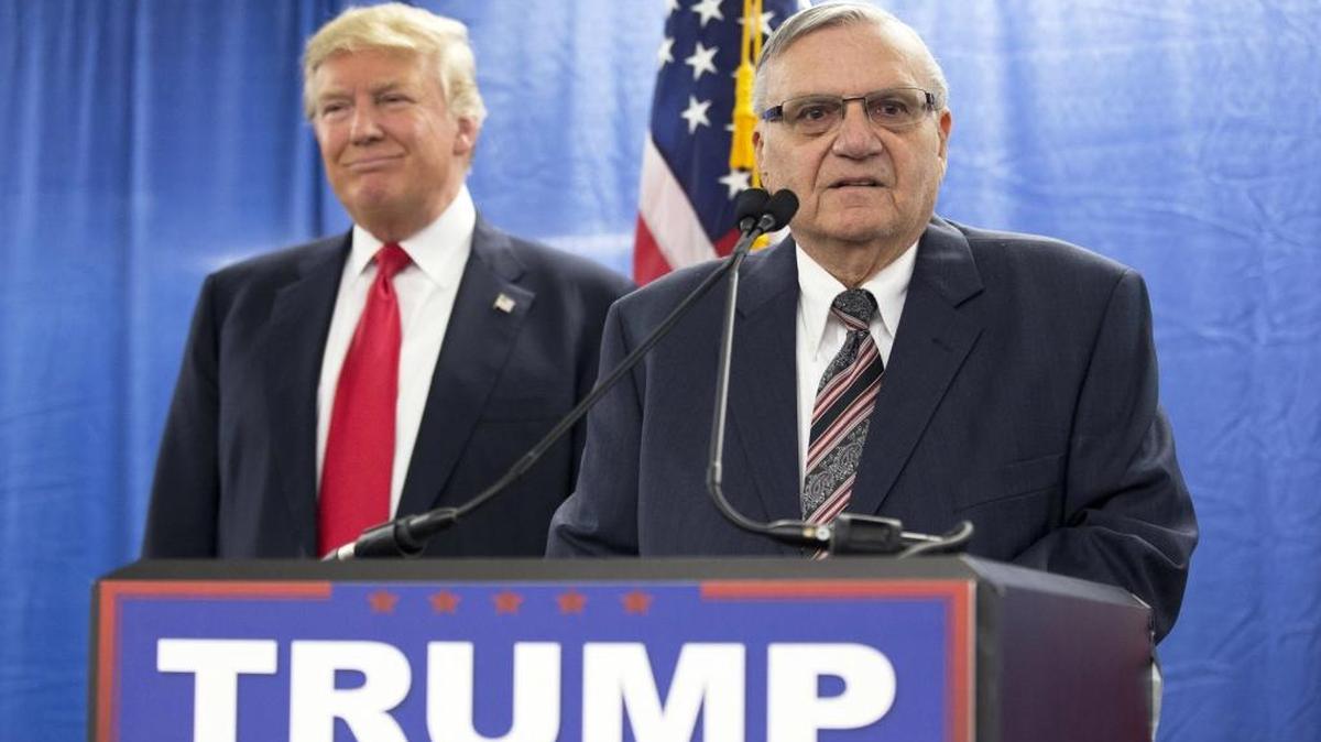 Sheriff Joe Arpaio campaigns with Donald Trump in January 2016.