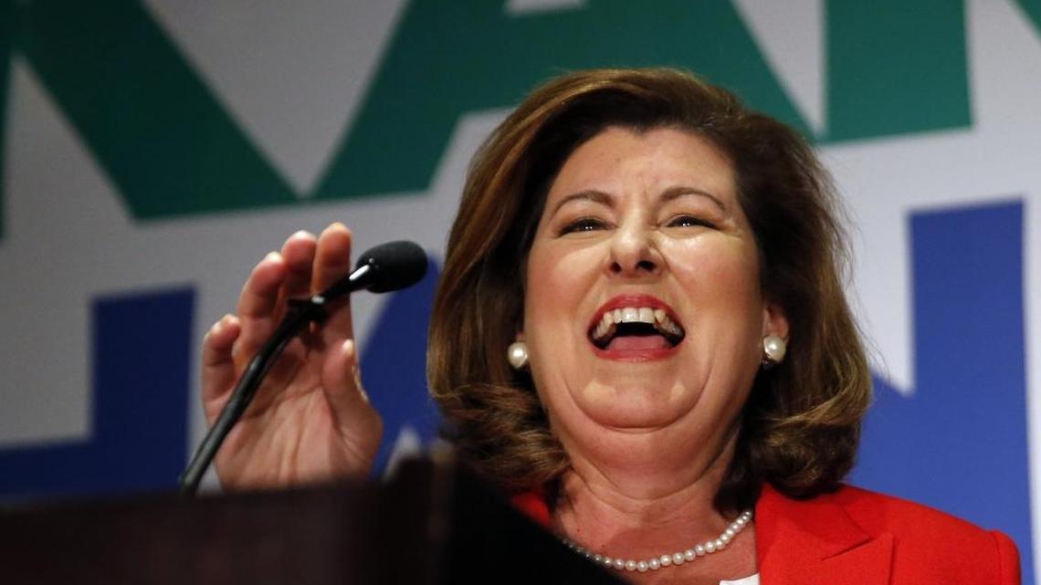 Georgia Republican Karen Handel celebrates her U.S. House win Tuesday.