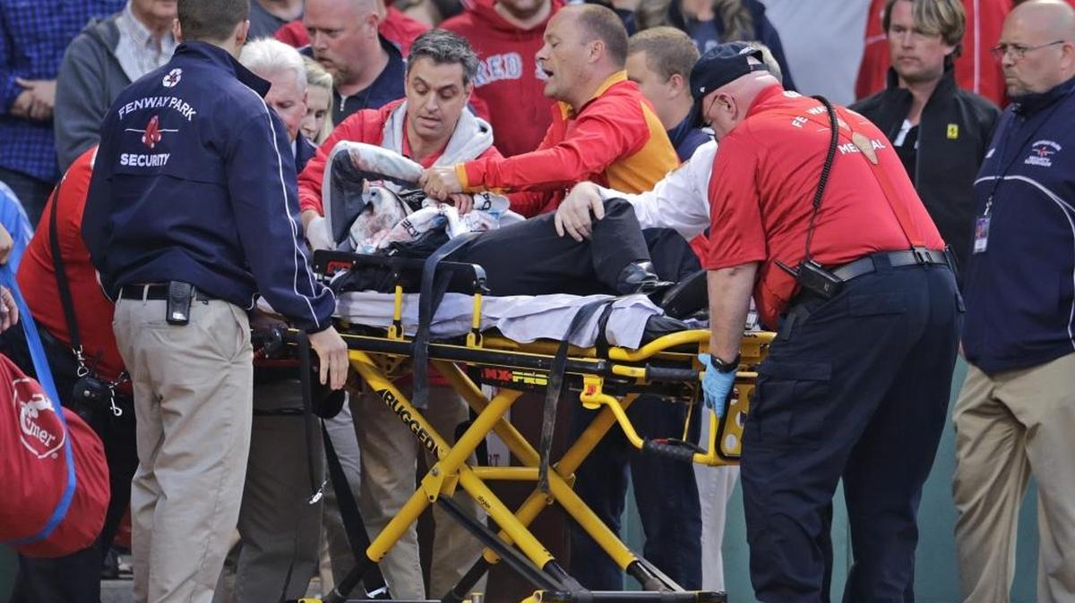 
A fan was hit in the head with a broken bat at Boston’s Fenway Park in June. 
