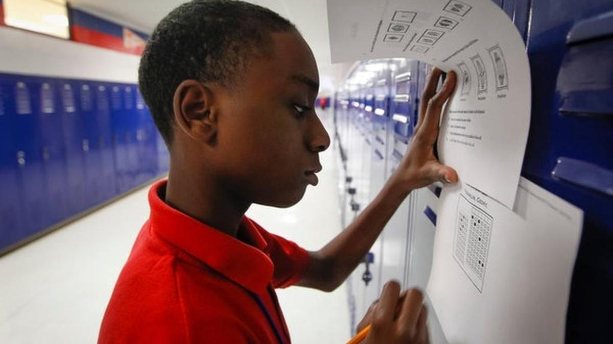 
A seventh-grader at a Memphis Achievement District school.
