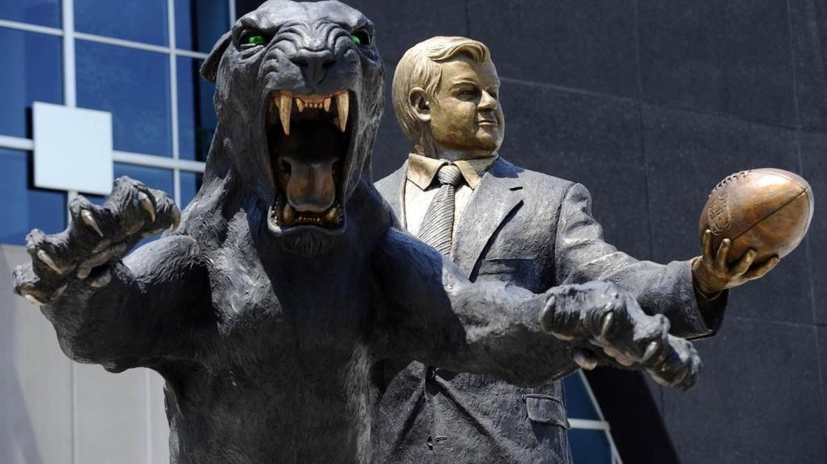 "The Tribute" was created by California artist Todd Andrews in honor of Carolina Panthers team owner Jerry Richardson in 2016.