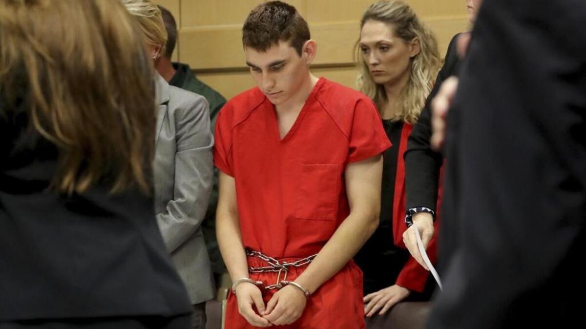 Nikolas Cruz appears in court for a status hearing last week in Fort Lauderdale, Fla.