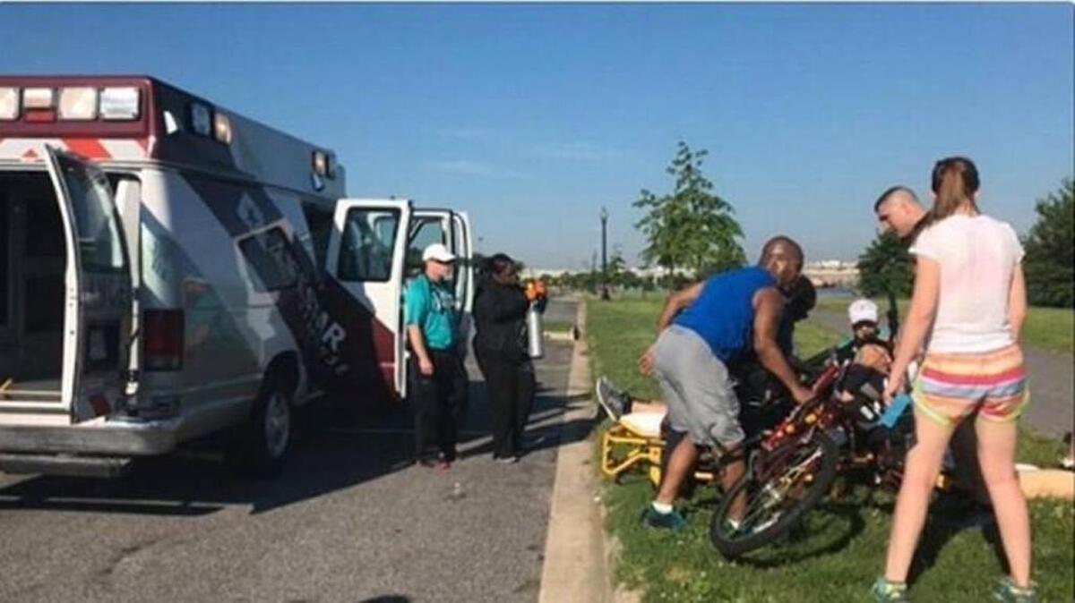 Sen. Thom Tillis collapsed during the ACLI Capital Challenge race in Washington, D.C. on May 17.