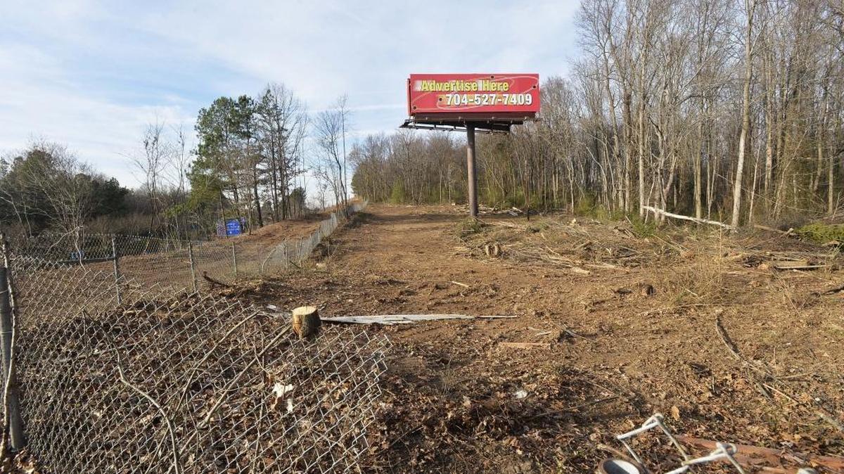 Some 200 trees were cut down in 2015 to improve the view of this billboard near the Charlotte airport.