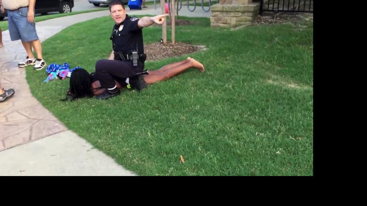 
Eric Casebolt tells a teen with a camera to leave.
