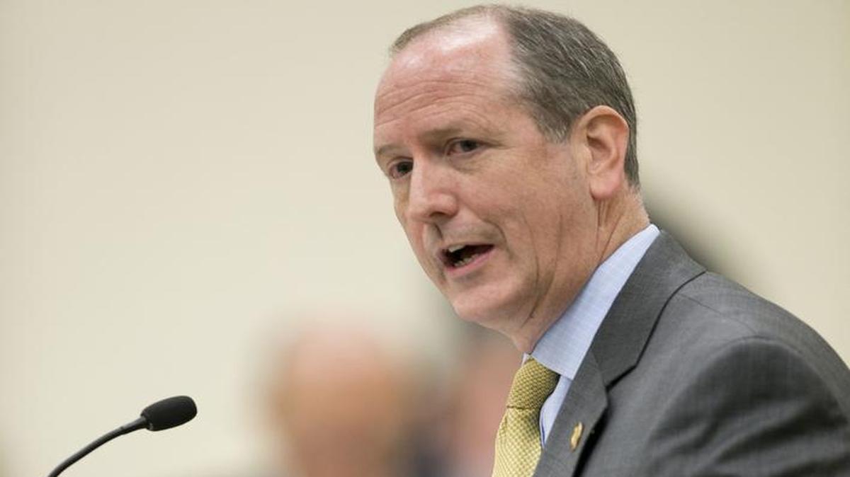 Rep. Dan Bishop of Mecklenburg County outlines his legislation during the special session last month.