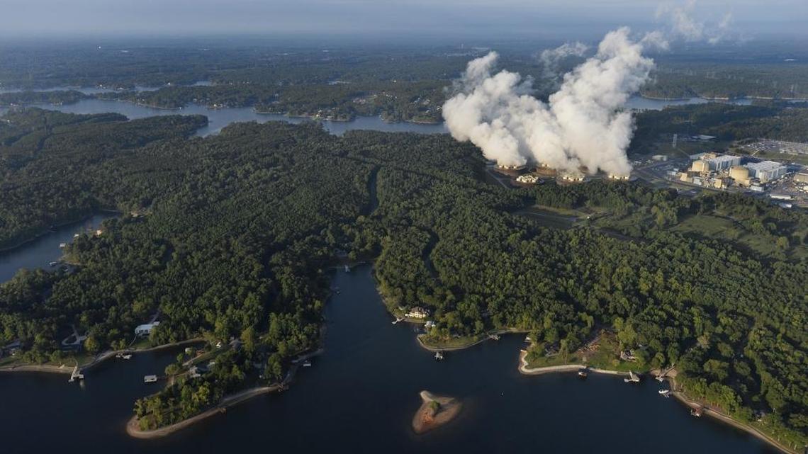 Steam rises from Duke Energy’s Catawba Nuclear station on Lake Wylie.