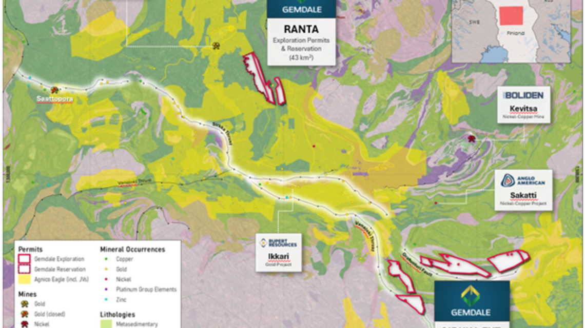 Gemdale Gold Expands Land Position in Finland and Recommences Exploration in the Central Lapland Greenstone Belt 