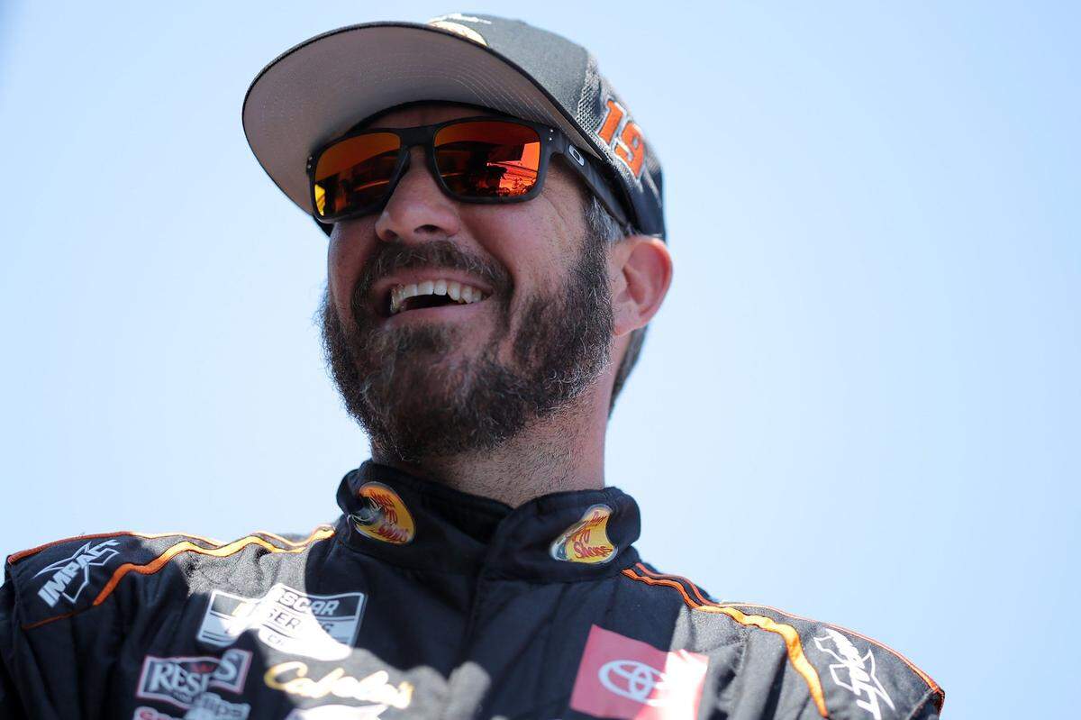 Driver Martin Truex Jr. looks on during practice for the NASCAR Cup Series Cook Out 400 at Richmond Raceway on July 29, 2023, in Richmond, Virginia. (Jonathan Bachman/Getty Images/TNS)