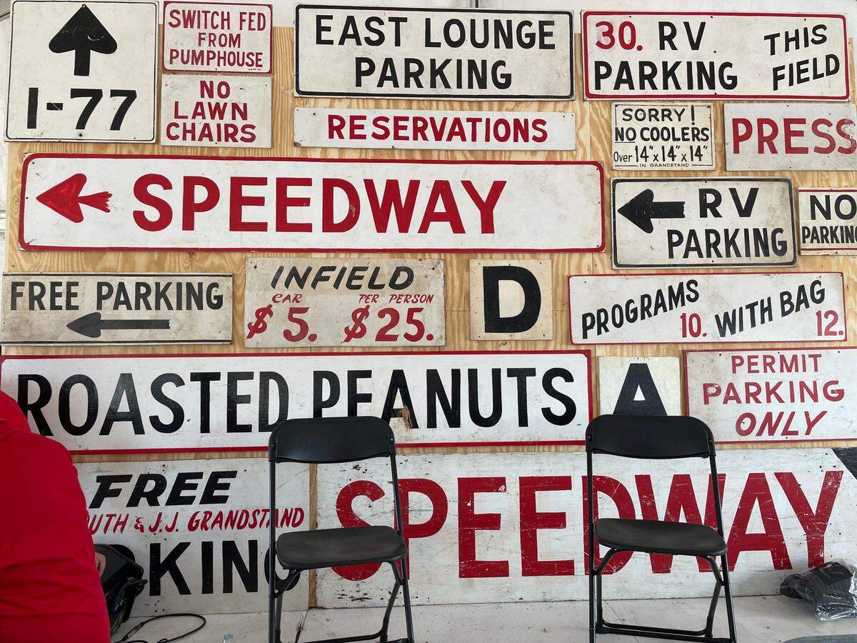 The backdrop for Dale Earnhardt Jr.’s media availability on Tuesday prior to the race at North Wilkesboro.