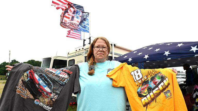 At Charlotte, through smiles and tears, Kyle Busch fans grieve their NASCAR hero