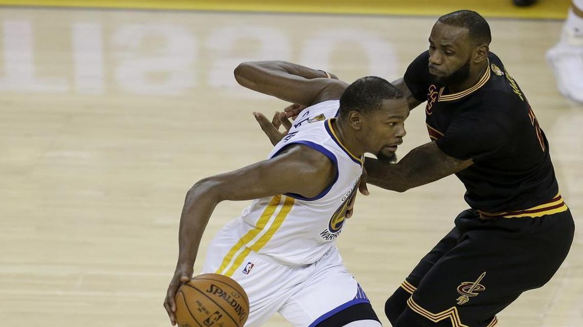 After two games of the 2017 NBA Finals, a legitimate media debate is going on to ask whether Golden State forward Kevin Durant (left) has surpassed Cleveland’s LeBron James as the best basketball player on earth.
