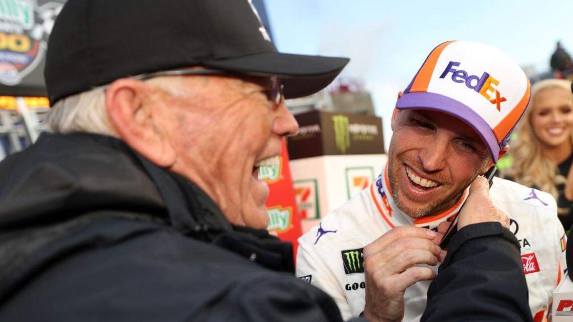 Denny Hamlin to race Daytona with pain that Michael Jordan, Joe Gibbs know well