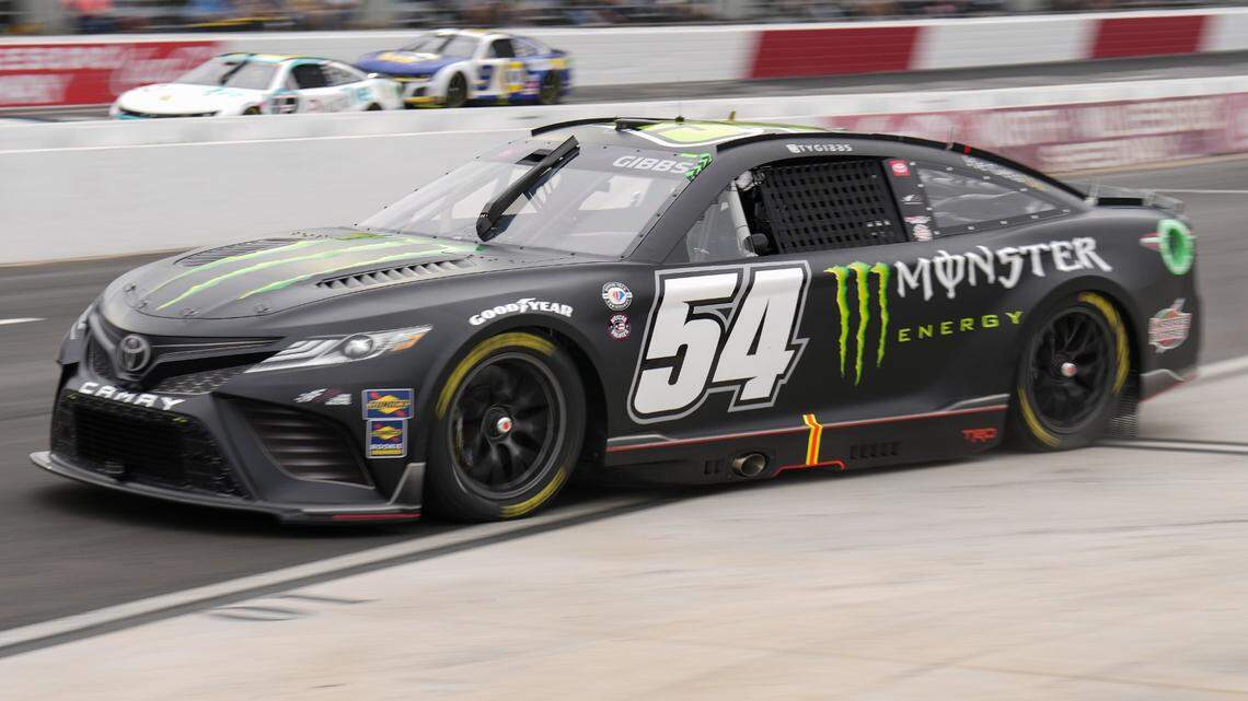 May 19, 2023; North Wilkesboro, North Carolina, USA; Nascar Cup Series driver Ty Gibbs (54) on pit road during Cup practice at North Wilkesboro Speedway. Mandatory Credit: Jim Dedmon-USA TODAY Sports