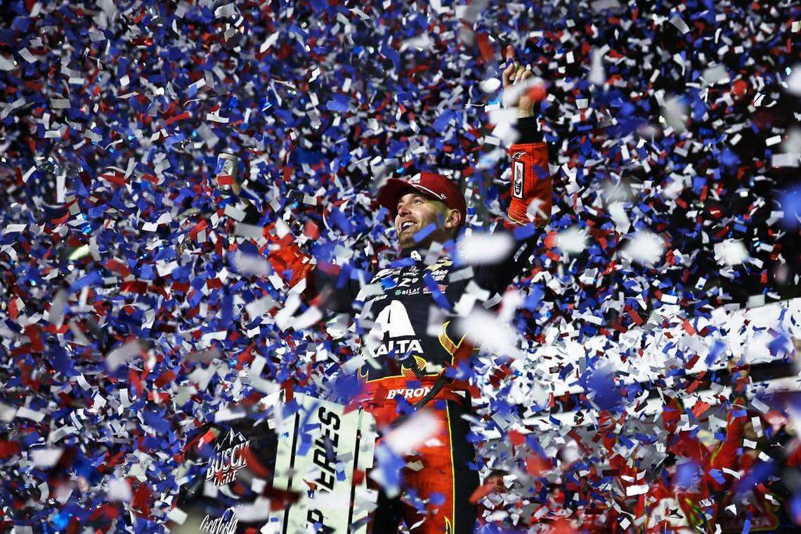 DAYTONA BEACH, FLORIDA - FEBRUARY 16: William Byron, driver of the #24 Axalta Chevrolet celebrates in victory lane after winning the NASCAR Cup Series Daytona 500 at Daytona International Speedway on February 16, 2025 in Daytona Beach, Florida. (Photo by Jared C. Tilton/Getty Images)