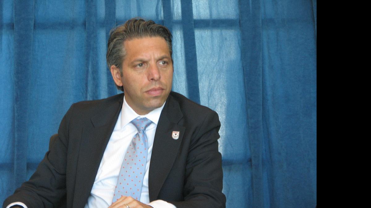 
Aaron Davidson, seen here in Cary on April 12, 2012, was charged by the U.S. Department of Justice along with 13 others for racketeering, wire fraud and money laundering conspiracies. Davidson is the president of Traffic Sports USA, which owns the Carolina RailHawks. 
