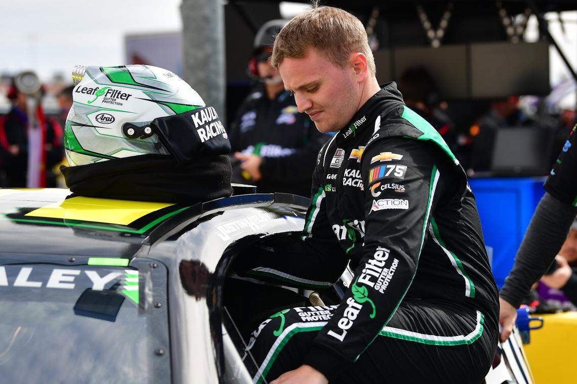 Mar 4, 2023; Las Vegas, Nevada, USA; NASCAR Cup Series driver Justin Haley (31) during practice at Las Vegas Motor Speedway. Mandatory Credit: Gary A. Vasquez-USA TODAY Sports