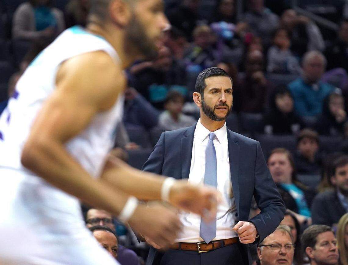 James Borrego, photographed on Jan. 20 during a loss to the Orlando Magic at Spectrum Center, is now in his second season as head coach of the Charlotte Hornets.