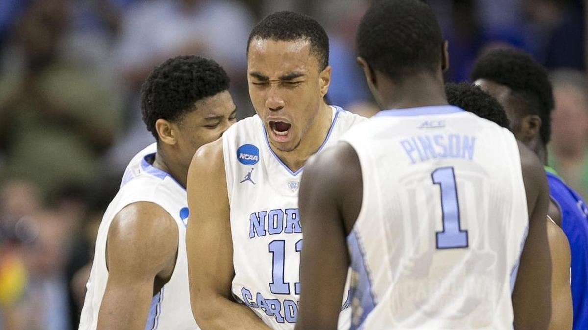At North Carolina, Brice Johnson, at center in this 2016 file photo, was about as emotive a player as there was in college basketball. After two years in the NBA, the former Tar Heel has finally found the joy of playing again.