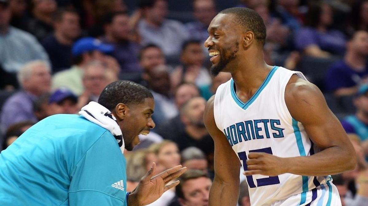 Charlotte Hornets Marvin Williams (left) and Kemba Walker (right) have helped create excellent team chemistry the past two seasons.