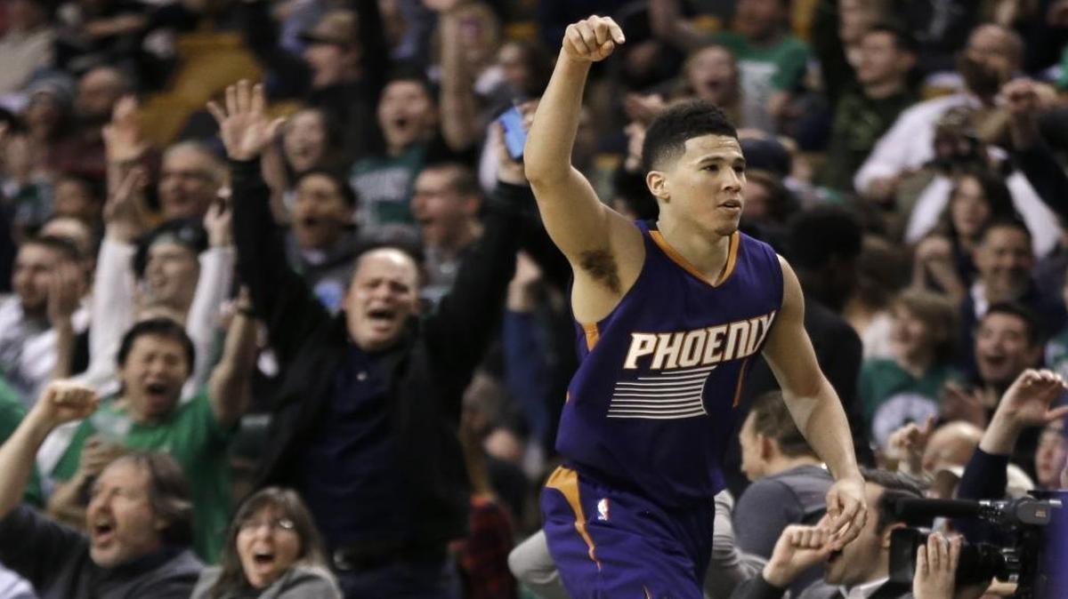 Phoenix Suns guard Devin Booker scored 70 points against the Boston Celtics on Friday.