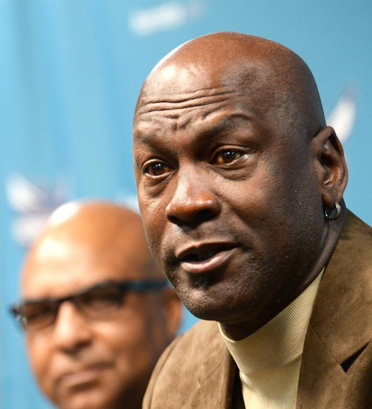 Charlotte Hornets owner Michael Jordan, right, and Fred Whitfield, team president and vice chairman, spoke to local media on Tuesday about All-Star Weekend and what it means to Charlotte.