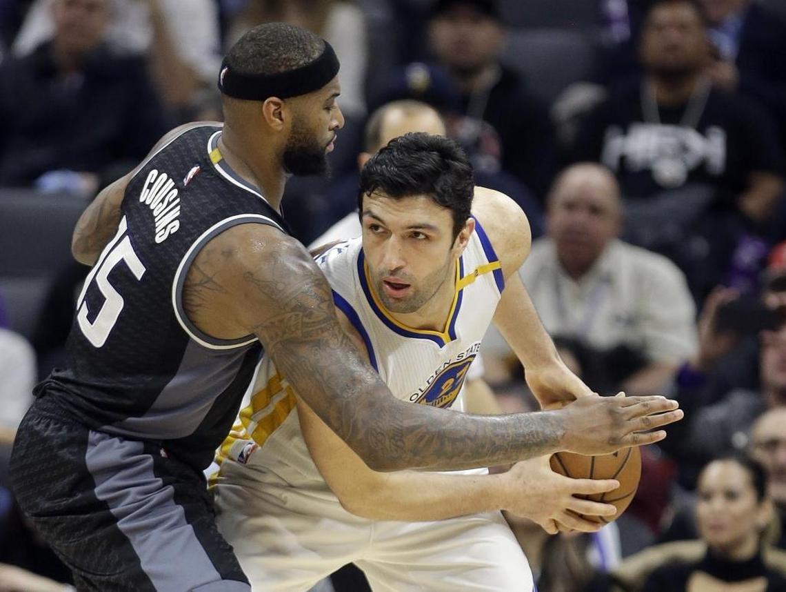 Golden State Warriors center Zaza Pachulia (right, versus DeMarcus Cousins), was chosen by the Charlotte Bobcats in the 2004 expansion draft.