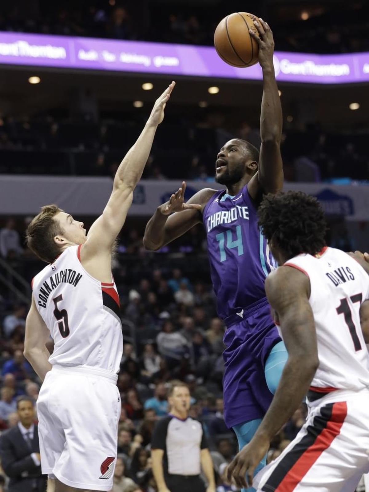 An improved mid-range jump shot has made it easier for Michael Kidd-Gilchrist (14) to get to the rim and not be an offensive liability.