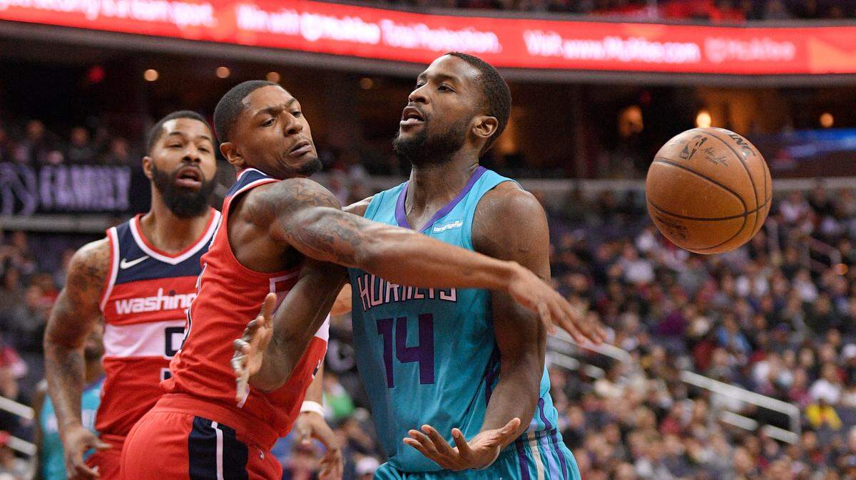 Charlotte Hornets’ Michael Kidd-Gilchrist (14) has embraced his new role in the second unit as a power forward and having “so much fun’ this season.
