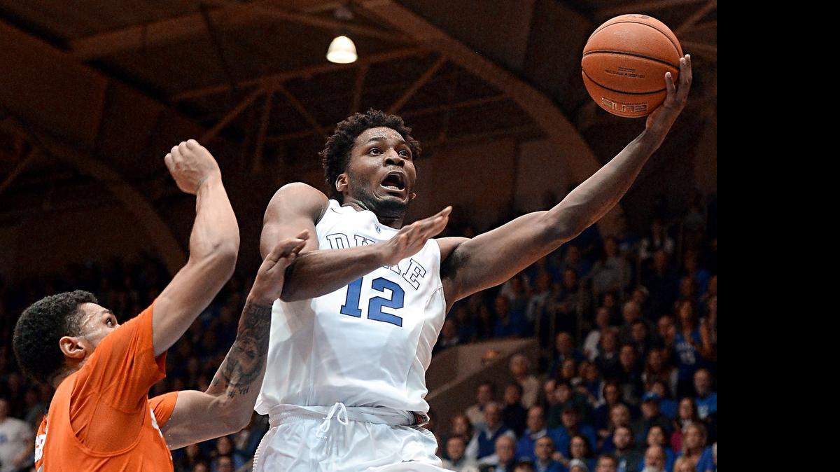 
Duke’s Justise Winslow says he can play small forward and shooting guard and a little point guard. Point guard is a reach, but he is versatile offensively and defensively.


