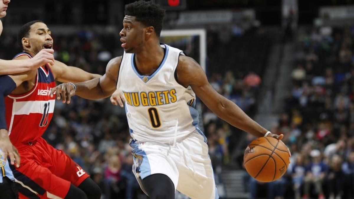 Denver Nuggets guard Emmanuel Mudiay (0) has surged offensively in the month of March.