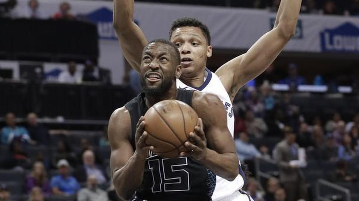 Charlotte Hornets point guard Kemba Walker (15) reset his own single-game franchise record Thursday, with 10 3-pointers in a blowout of the Memphis Grizzlies.
