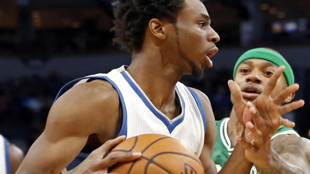 Minnesota Timberwolves small forward Andrew Wiggins (with ball) is a potential candidate for NBA most improved player.