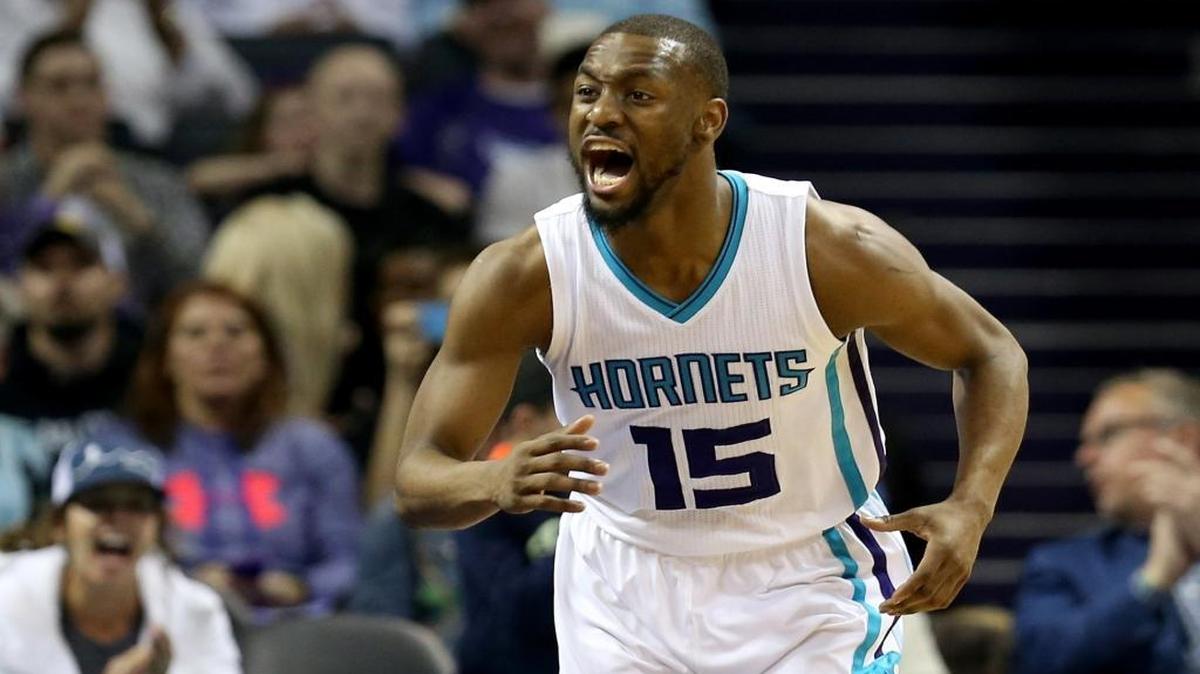Kemba Walker (15) and the Charlotte Hornets are moving toward their No. 1 preseason goal – an NBA Eastern Conference playoff berth.