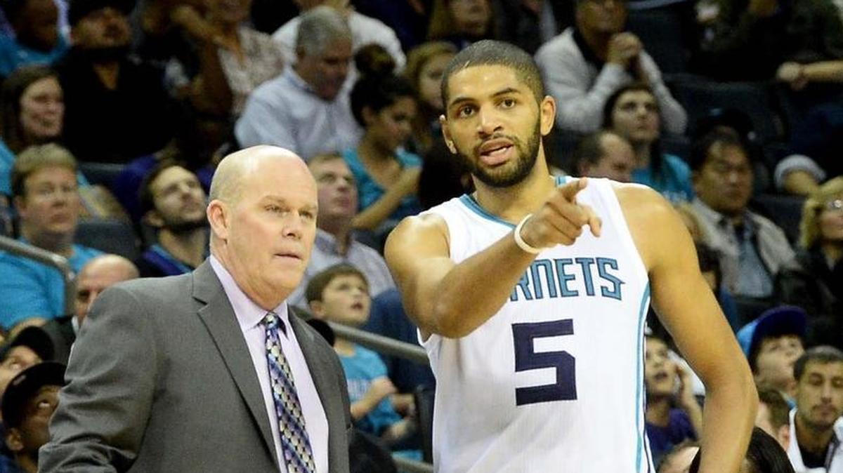 Charlotte Hornets guard Nic Batum (right) has performed far better statistically since coach Steve Clifford returned from a six-week medical leave nine games ago. Batum says that’s no coincidence.