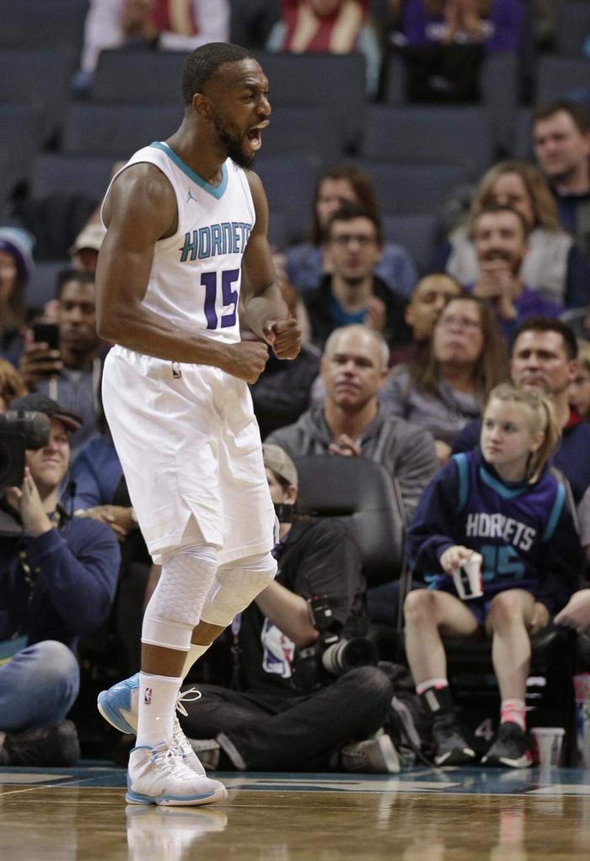 Charlotte Hornets point guard Kemba Walker (15) had season highs in both points (34) and assists (10) during Sunday’s win against the Orlando Magic.